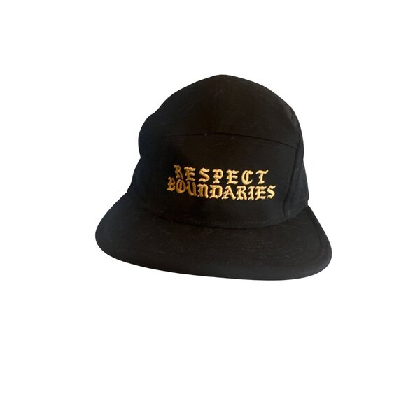 Respect Boundaries Black Embroidered Cap Otto Cap One Size Adjustable - Picture 1 of 5